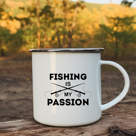 Fishing passion emaljekopp